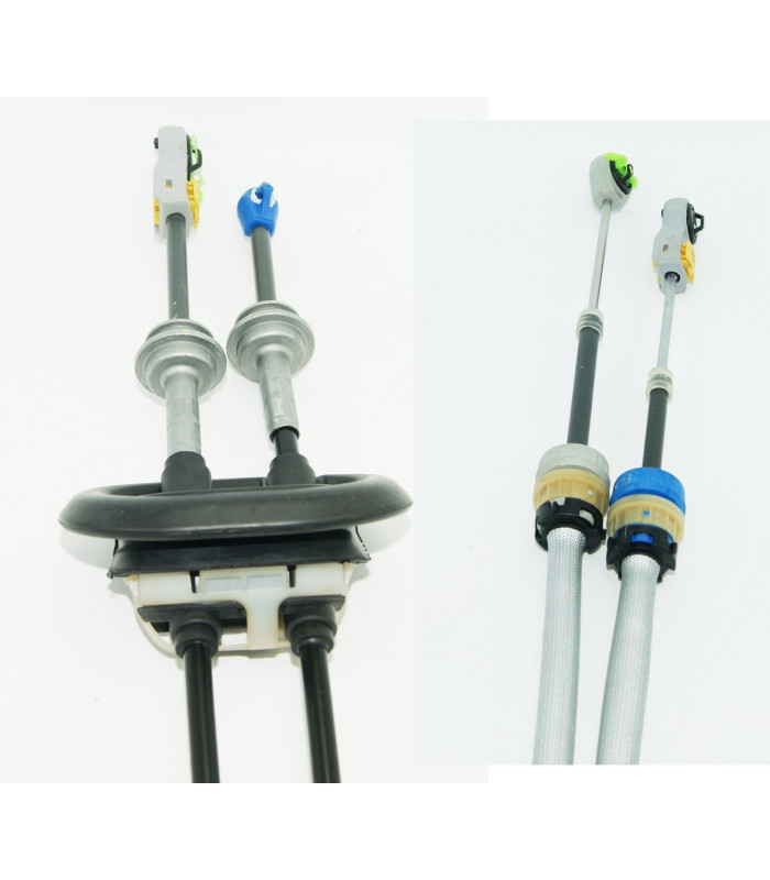 CABLES MANDO CAMBIO CITROEN C4 B7,PEUGEOT 308 CAJA MC AZUL 1265mm+GRIS 1330mm