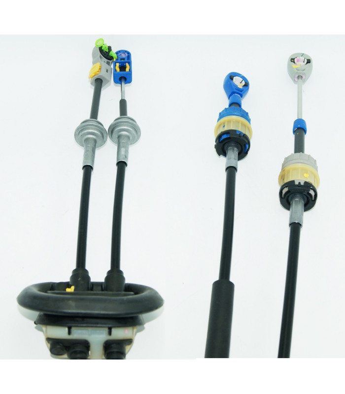 CABLES MANDO CAMBIO CITROEN C4 II, PEUGEOT 308 CAJA BE 5 VELOCIDADES AZUL 950mm+GRIS 990mm.